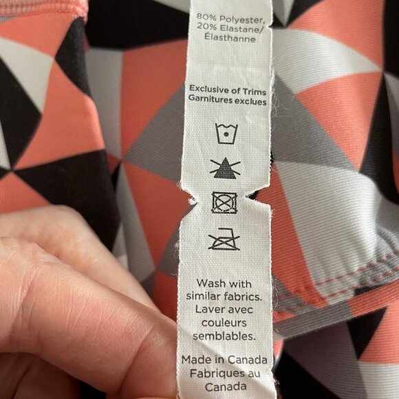 Karma Activewear Geometric Print Poly Spandex Crop Leggings Blk Gry Wht Pink S - Picture 9 of 12